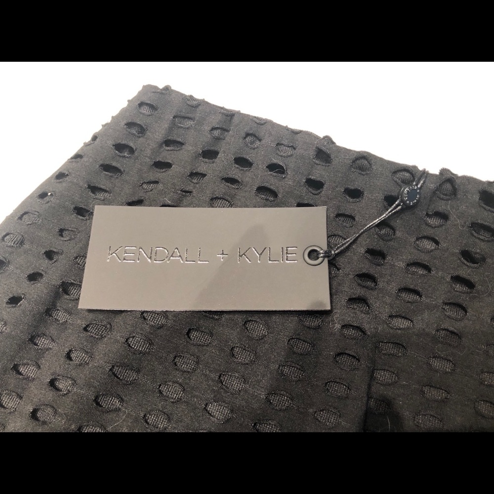 Kendall + Kylie perforated long mini skirt